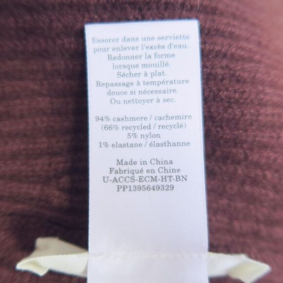 EVERLANE Cashmere Ribbed Beanie One Size Dark Mahogany Brown Winter Wool - Picture 8 of 8